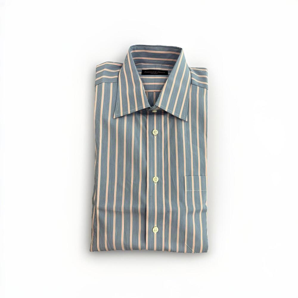 LNWOT SEAWARD STEARN MENS CASUAL BUTTON SHIRT BLUE 16/41 LARGE RP $200 SLOVAKIA